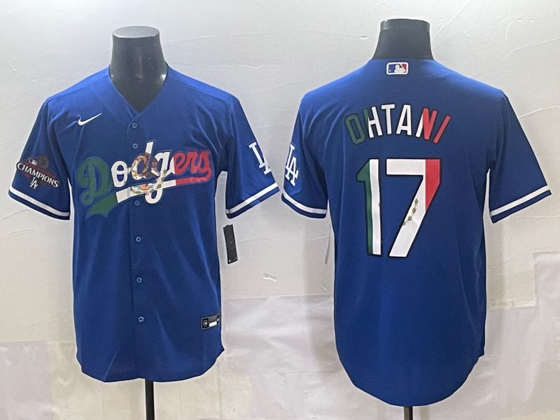 Men 2025 Los Angeles Dodgers #17 Ohtani Blue Nike MLB Jersey style 7155->los angeles dodgers->MLB Jersey